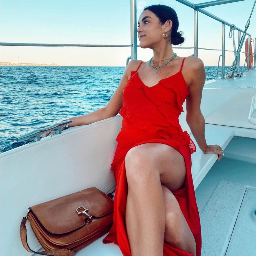 Long red Nasty Gal dress